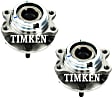 SET-TMHA590125 Front, Driver and Passenger Side Wheel Hub, 5 Lugs, With Bearing, AWD, Timken OE Replacement