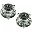 SET-TMHA590613-2 Front, Driver and Passenger Side Wheel Hub, 5 Lugs, With Bearing