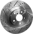 Front and Rear Brake Disc, Natural Finish, Cross-drilled and Slotted, 5 Lugs, Front-293.4 mm/Rear-274 mm