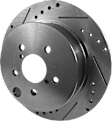 Front and Rear Brake Disc, Natural Finish, Cross-drilled and Slotted, 5 Lugs, Front-293.4 mm/Rear-274 mm