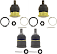 SET-TRWJBJ7627-C Front, Driver and Passenger Side, Upper and Lower Ball Joint