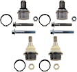 SET-TRWJBJ876-F Front, Driver and Passenger Side, Upper and Lower Ball Joint
