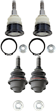 SET-TRWJBJ886 Front, Driver and Passenger Side, Upper and Lower Ball Joint