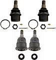 SET-TRWJBJ893-A Front, Driver and Passenger Side, Upper and Lower Ball Joint