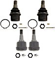 SET-TRWJBJ893-C Front, Driver and Passenger Side, Upper and Lower Ball Joint