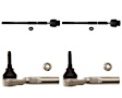 SET-TRWJTE1264 Front, Driver and Passenger Side, Inner and Outer Tie Rod End