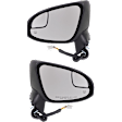 Driver and Passenger Side Mirrors, Power Adjust, Manual Folding, Heated, Paintable, In-housing Signal Light, No Memory, With Puddle Light, No Auto-Dimming, With Blind Spot Glass