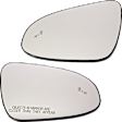 Driver and Passenger Side Mirror Glass, Heated, With Blind Spot Detection in Glass, Japan/Turkey Built Vehicle, For Models With Blind Spot Detection