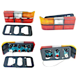 SET-URO1372227-A Driver and Passenger Side Halogen Tail Light, With bulb(s), Amber, Clear & Red Lens