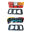 SET-URO1372227-A Driver and Passenger Side Halogen Tail Light, With bulb(s), Amber, Clear & Red Lens