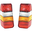SET-URO1372441 Driver and Passenger Side Halogen Tail Light, Without bulb(s), Amber, Clear & Red Lens