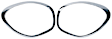 SET-URO51139813824 Driver and Passenger Side Headlight Bezel, Chrome
