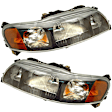 SET-URO8693584 Driver and Passenger Side Halogen Headlight, With bulb(s), OE Replacement, Sedan
