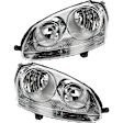 2009 Volkswagen Jetta - Driver and Passenger Side Halogen Headlight, With bulb(s), OE Replacement, Wagon