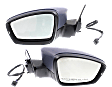 2012-2018 Volkswagen Beetle - Driver and Passenger Side Mirrors, Power, Manual Folding, Heated, Paintable, In-housing Signal Light, No Memory, No Puddle Light, No Auto-Dimming, No Blind Spot Feature