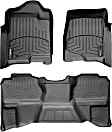 SET-W24440661-02 Front and Rear FloorLiner Series Molded Floor Liner, Black Made of Rubberized Thermoplastic Polyolefins