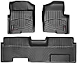 SET-W24441794 Front and Second Row FloorLiner Series Molded Floor Liner, Black Made of Rubberized Thermoplastic Polyolefins