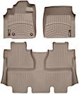 SET-W24450938 Front and Second Row FloorLiner Series Molded Floor Liner, Tan High-Density Tri-Extruded (HDTE)