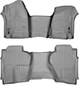 SET-W24465431 Front and Second Row FloorLiner Series Molded Floor Liner, Gray Made of Rubberized Thermoplastic Polyolefins