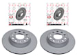 SET-ZXC100330052-D Front and Rear Brake Disc, Front-Cross-Drilled/Rear-Plain Surface