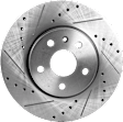 Front and Rear Brake Disc, 4-Wheel Set, Cross-drilled and Slotted, Vented, 5 Lugs