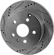 Front and Rear Brake Disc, 4-Wheel Set, Cross-drilled and Slotted, Vented, 5 Lugs