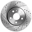 Front and Rear Brake Discs, 4-Wheel Set, Cross-drilled and Slotted, 5 Lugs, For Models With 321mm Front Disc, Single Piston Front Calipers