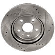 Front and Rear Brake Discs, 4-Wheel Set, Cross-drilled and Slotted, 5 Lugs, For Models With 321mm Front Disc, Single Piston Front Calipers