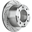 Front and Rear Brake Discs, 4-Wheel Set, Cross-drilled and Slotted, Vented, 8 Lugs