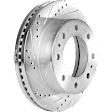 Front and Rear Brake Discs, 4-Wheel Set, Cross-drilled and Slotted, Vented, 8 Lugs
