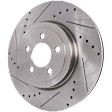 Front and Rear Brake Discs, 4-Wheel Set, Cross-drilled and Slotted, Vented