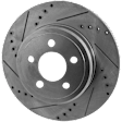 Front and Rear Brake Discs, 4-Wheel Set, Cross-drilled and Slotted, Vented
