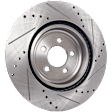 Front and Rear Brake Discs, 4-Wheel Set, Cross-drilled and Slotted, Vented