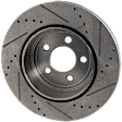 Front and Rear Brake Discs, 4-Wheel Set, Cross-drilled and Slotted, Vented
