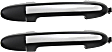 Rear, Driver and Passenger Side Chrome Exterior Door Handle, Without Key Hole