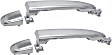 Rear, Driver and Passenger Side Exterior Door Handles, Chrome, Without Key Hole, Without Push Button Start