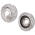 Front Brake Discs, Cross-Drilled and Slotted, Vented, 5 Lugs, Super Model, Pro-Line Series