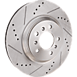 Front Brake Discs, Cross-Drilled and Slotted, Vented, 5 Lugs, Super Model, Pro-Line Series