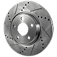 Front and Rear Brake Discs, 4-Wheel Set, Cross-drilled and Slotted, 5 Lugs, For Models With 321mm Front Disc, Single Piston Front Calipers, Pro-Line Series