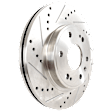 Front and Rear Brake Disc, Cross-drilled and Slotted, Vented, 6 Lugs, Front-305.05 mm/Rear-329.69 mm, Pro-Line Series