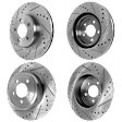 2008 Dodge Charger - Front and Rear Brake Disc, Cross-drilled and Slotted, 5 Lugs, RWD,  Single Piston Front Caliper, Solid Rear Disc, 2.7L 6Cyl, Pro-Line Series