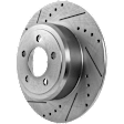 2008 Dodge Charger - Front and Rear Brake Disc, Cross-drilled and Slotted, 5 Lugs, RWD,  Single Piston Front Caliper, Solid Rear Disc, 2.7L 6Cyl, Pro-Line Series