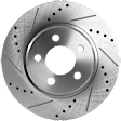 2008 Dodge Charger - Front and Rear Brake Disc, Cross-drilled and Slotted, 5 Lugs, RWD,  Single Piston Front Caliper, Solid Rear Disc, 2.7L 6Cyl, Pro-Line Series