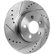 2008 Dodge Charger - Front and Rear Brake Disc, Cross-drilled and Slotted, 5 Lugs, RWD,  Single Piston Front Caliper, Solid Rear Disc, 2.7L 6Cyl, Pro-Line Series