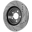 2008 Dodge Charger - Front and Rear Brake Disc, Cross-drilled and Slotted, 5 Lugs, RWD,  Single Piston Front Caliper, Solid Rear Disc, 2.7L 6Cyl, Pro-Line Series