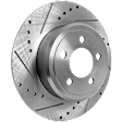 2008 Dodge Charger - Front and Rear Brake Disc, Cross-drilled and Slotted, 5 Lugs, RWD,  Single Piston Front Caliper, Solid Rear Disc, 2.7L 6Cyl, Pro-Line Series
