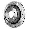 Front and Rear Brake Disc, 4-Wheel Set, Cross-drilled and Slotted, Vented, 5 Lugs, Pro-Line Series