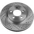 Front and Rear Brake Disc, 4-Wheel Set, Cross-drilled and Slotted, Vented, 5 Lugs, Pro-Line Series