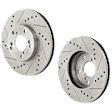 Front Brake Disc, Natural Finish, Cross-drilled and Slotted, Vented, 5 Lugs, 281.94 mm, Pro-Line Series