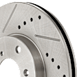 Front Brake Disc, Natural Finish, Cross-drilled and Slotted, Vented, 5 Lugs, 281.94 mm, Pro-Line Series